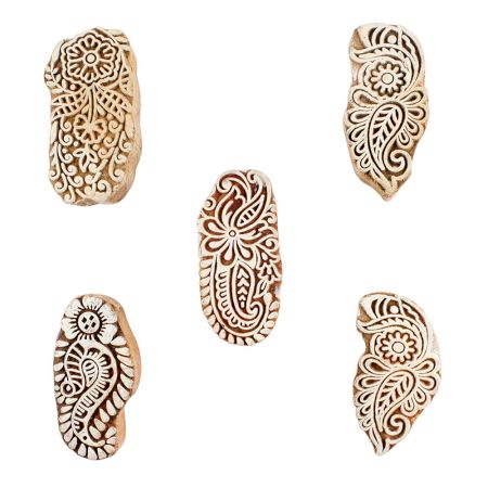 Set of 5 Piece New Mix Wooden Printing Blocks